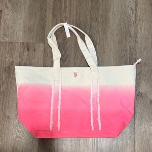 Victoria's Secret Cream and Pink Gradient Tote